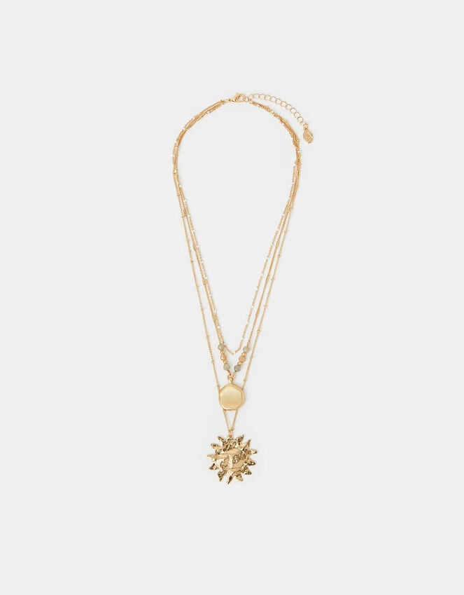 Accessorize Sun Pendant Layered Necklace