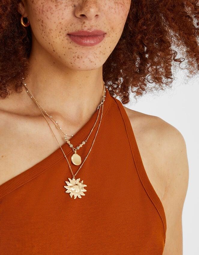 Accessorize Sun Pendant Layered Necklace