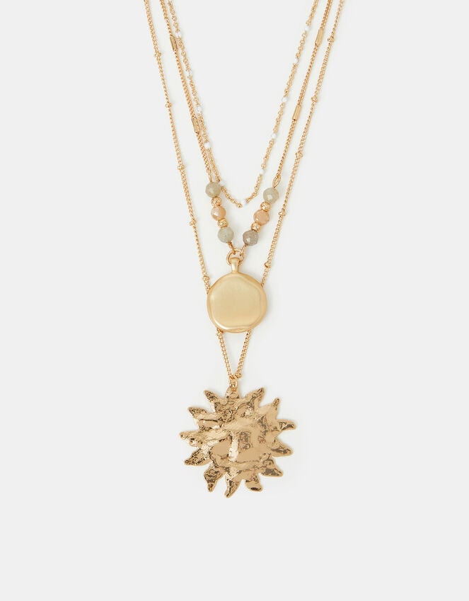 accessorize Sun Pendant Layered Necklace