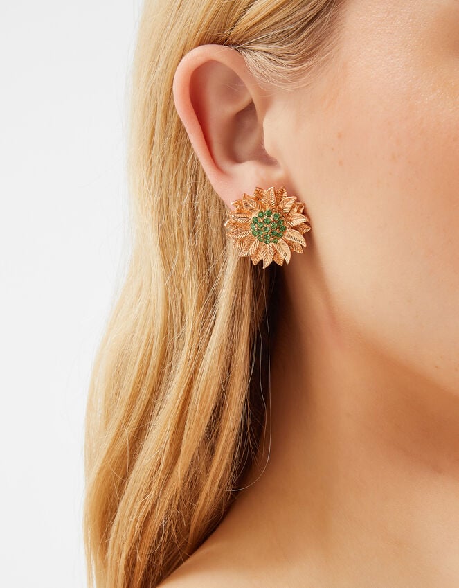 Accessorize Sunflower Gem Stud Earrings