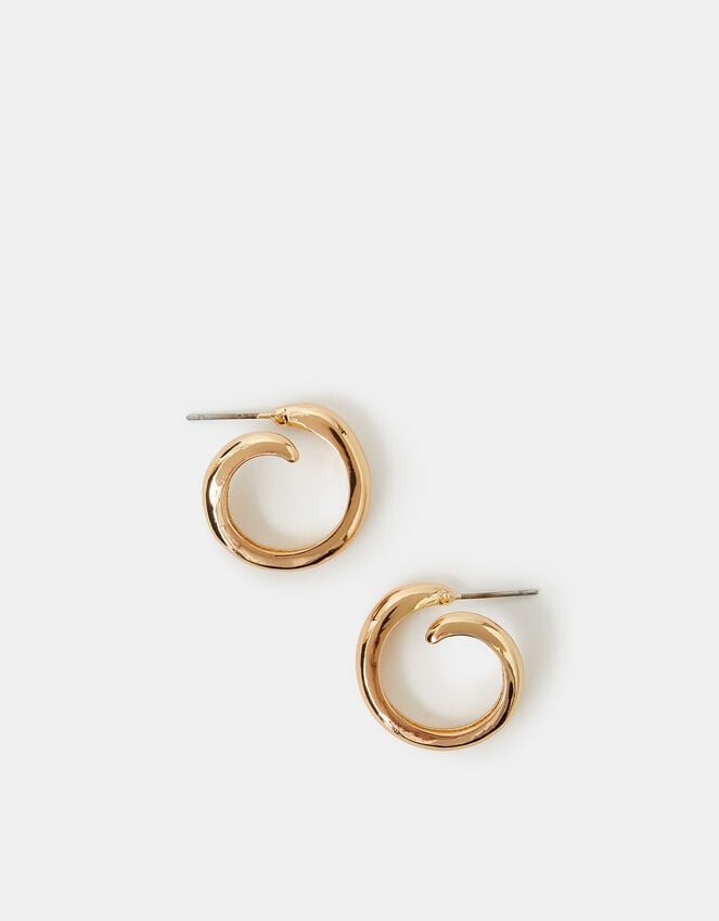 Accessorize Swirl Hoop Earrings Gold