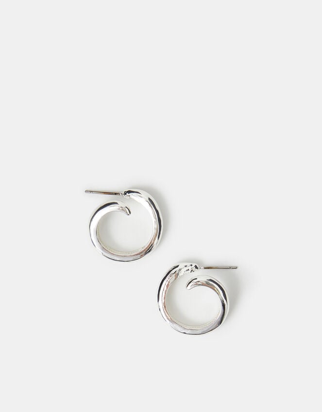 Accessorize Swirl Hoop Earrings Silver