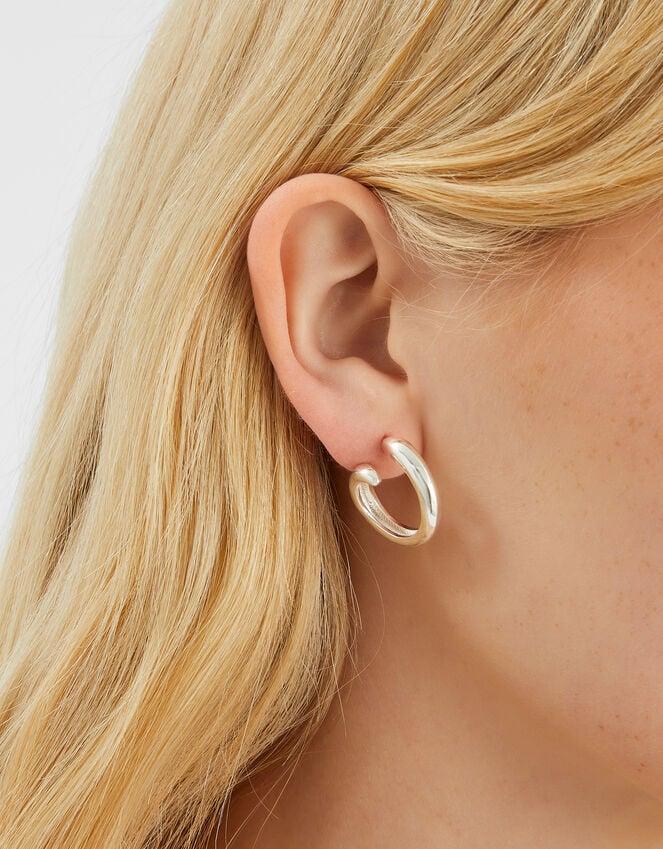 Accessorize Swirl Hoop Earrings Silver