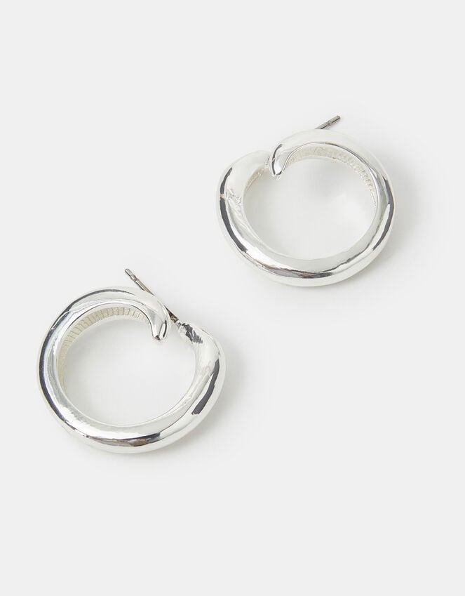 accessorize Swirl Hoop Earrings Silver