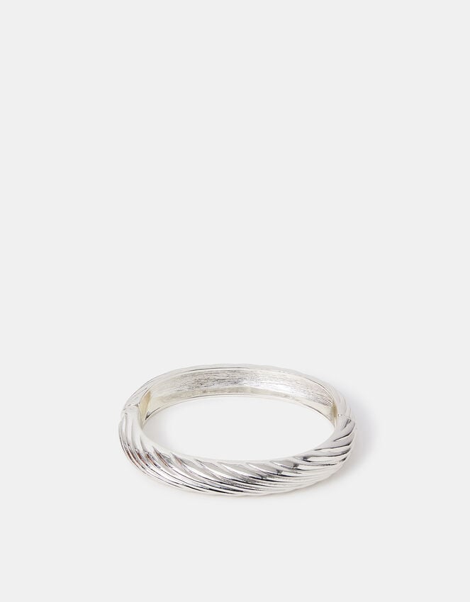 Accessorize Textured Bangle Silver