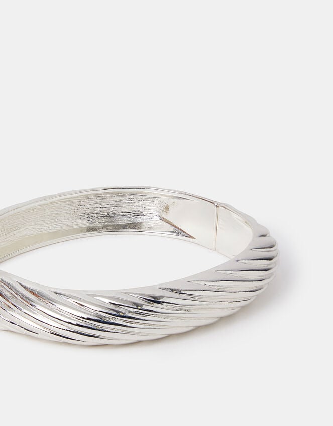 accessorize Textured Bangle Silver