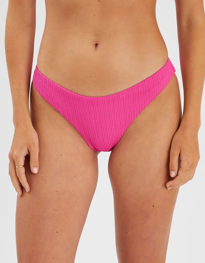 Accessorize Textured Bikini Bottoms Pink