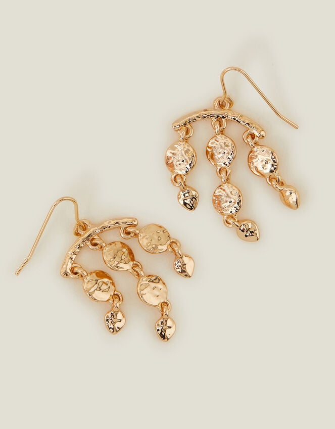 Accessorize Textured Chandelier Earrings Gold