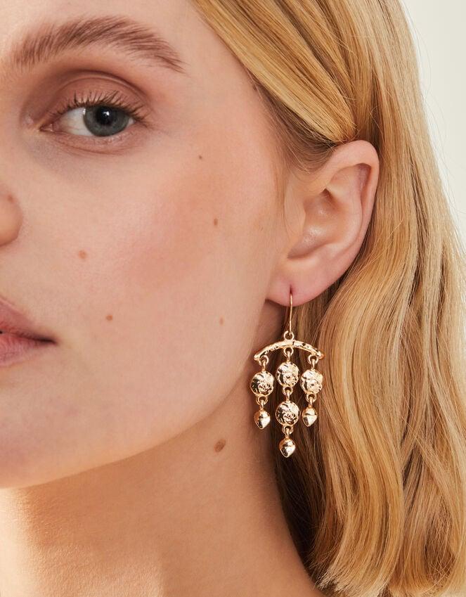 Accessorize Textured Chandelier Earrings Gold