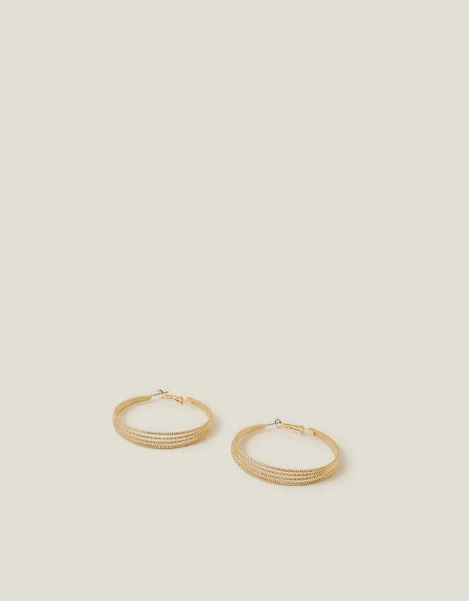 Accessorize Textured Layer Hoop Earrings