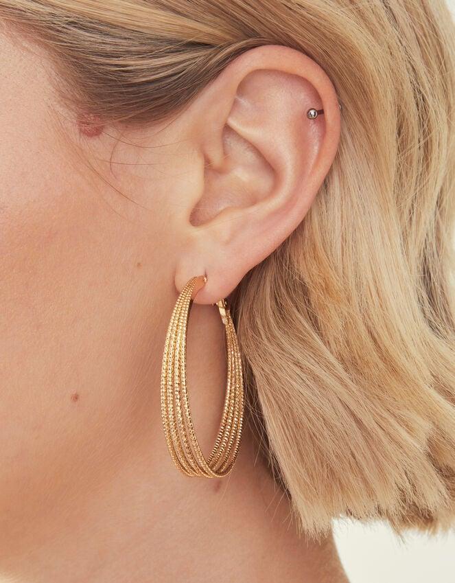 Accessorize Textured Layer Hoop Earrings