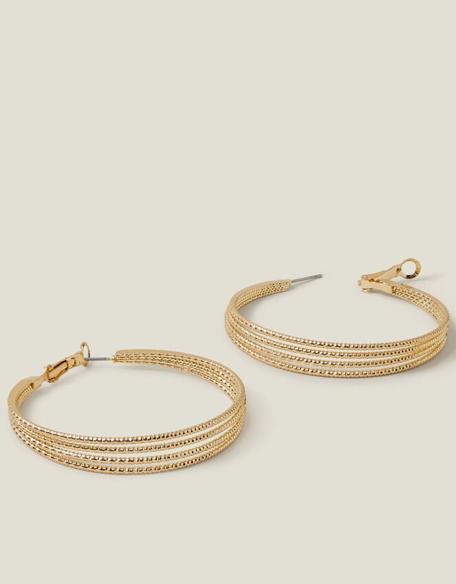 accessorize Textured Layer Hoop Earrings