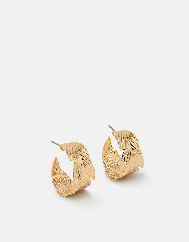 Accessorize Textured Leaf Hoop Earrings