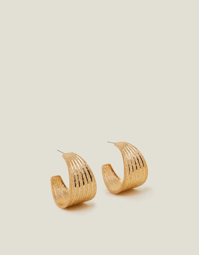 Accessorize Textured Ridge Hoop Earrings