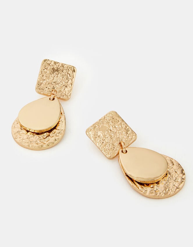accessorize Textured Square Teardrop Earrings