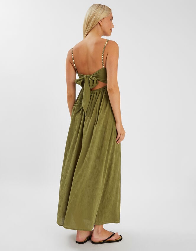 Accessorize Tie-Back Sleeveless Maxi Dress Green