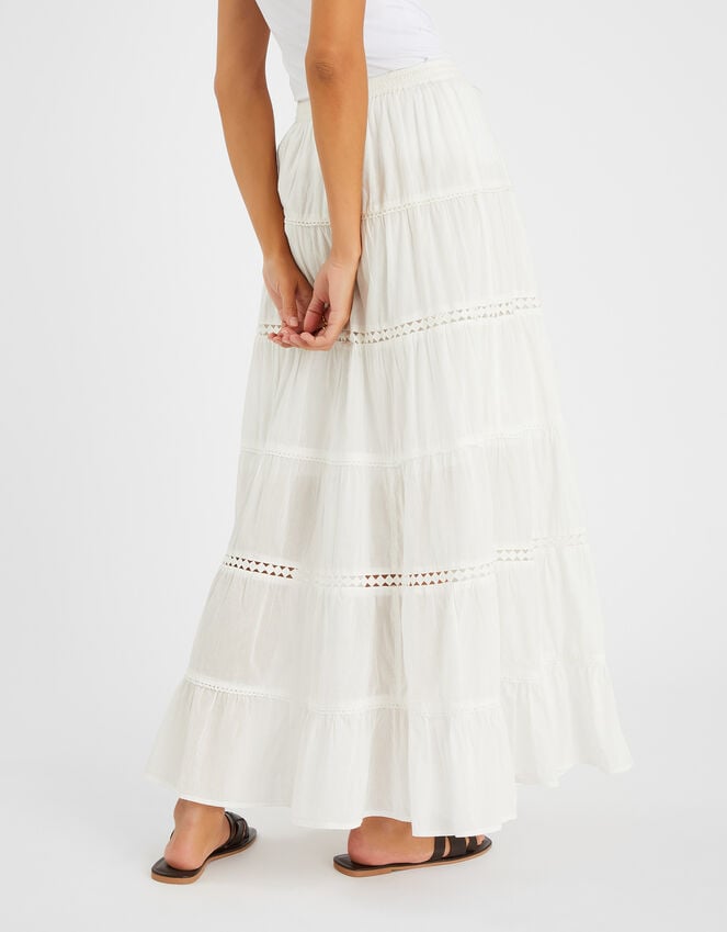 Accessorize Tiered Maxi Skirt White