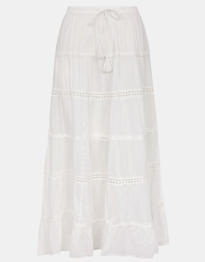 Accessorize Tiered Maxi Skirt White