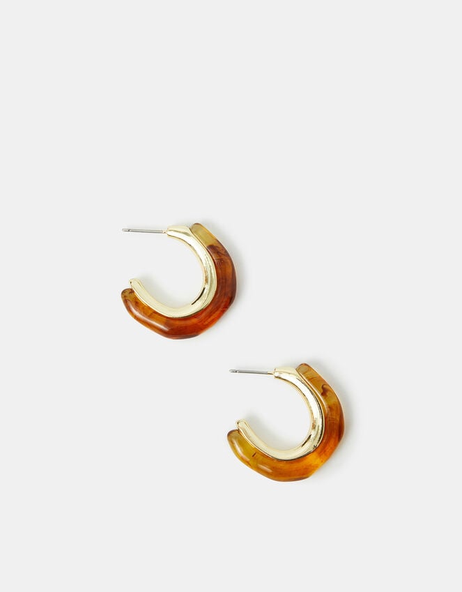 Accessorize Tort Resin Hoop Earrings