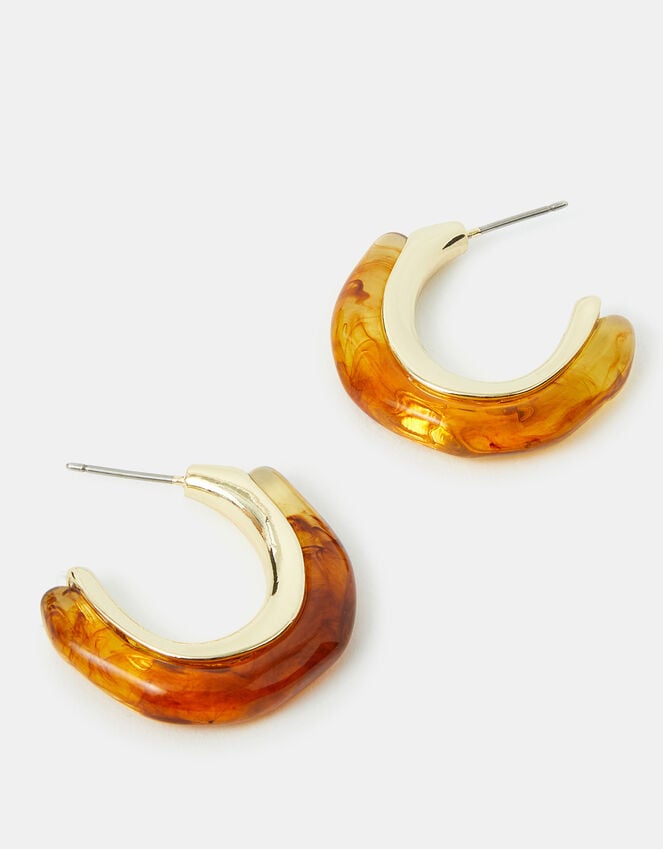 accessorize Tort Resin Hoop Earrings