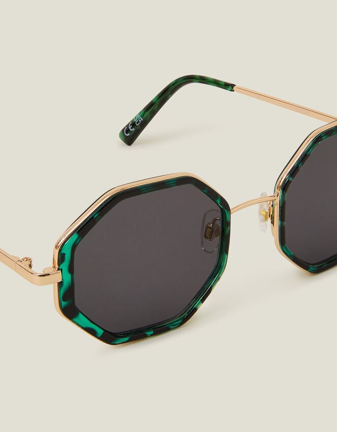 Accessorize Tortoiseshell Hexagon Sunglasses