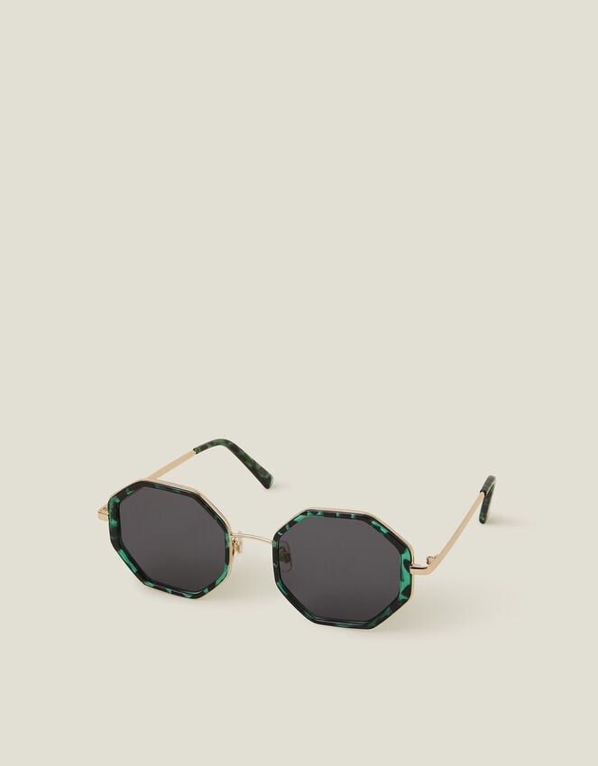 accessorize Tortoiseshell Hexagon Sunglasses