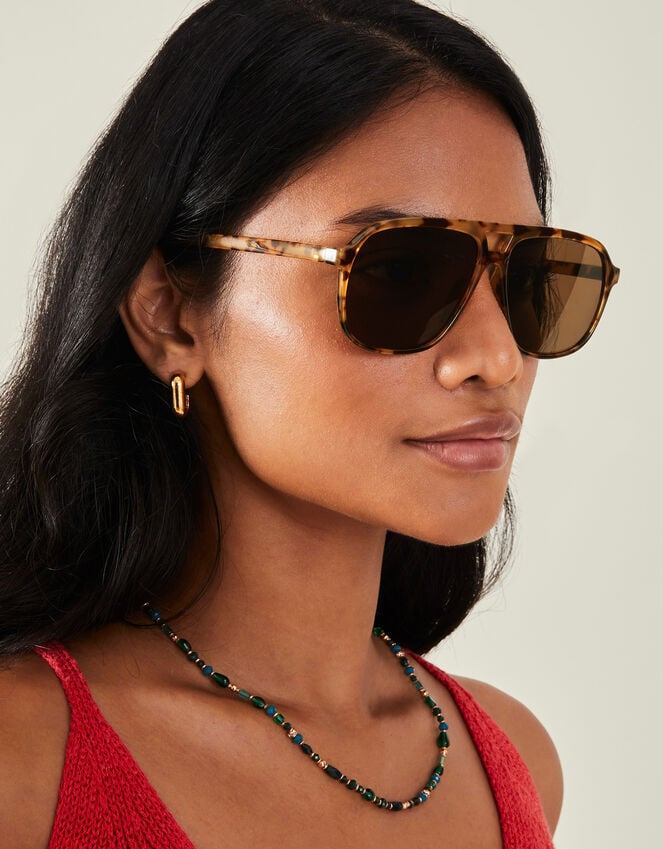Accessorize Tortoiseshell Retro Aviator Sunglasses