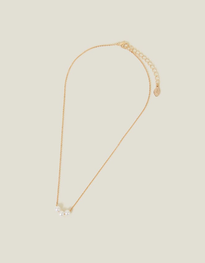 Accessorize Triple Pearl Chain Necklace