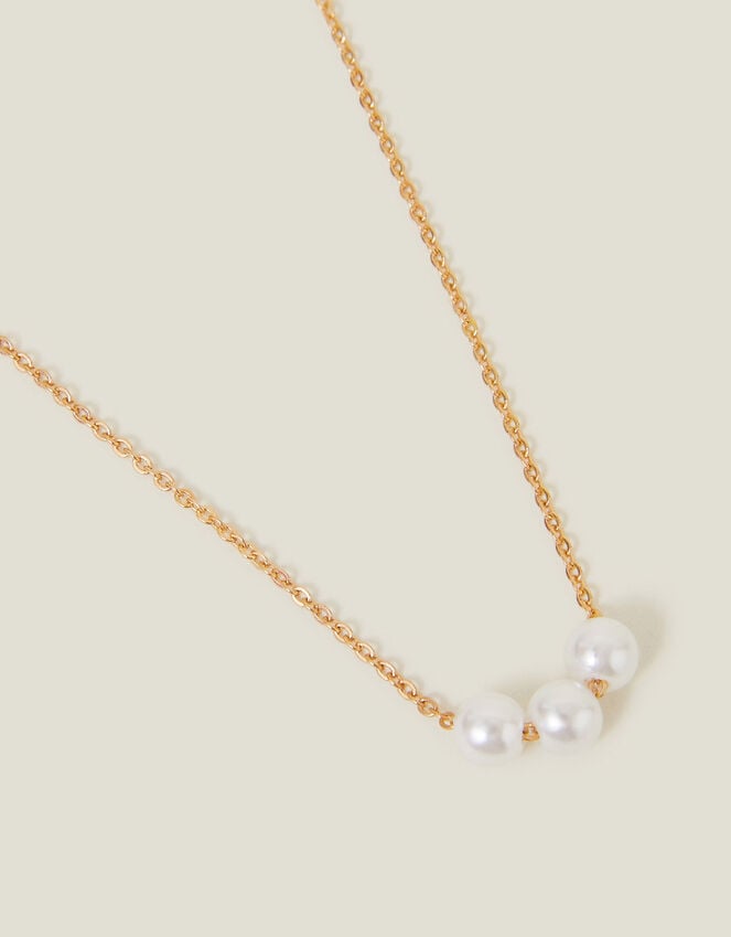 accessorize Triple Pearl Chain Necklace