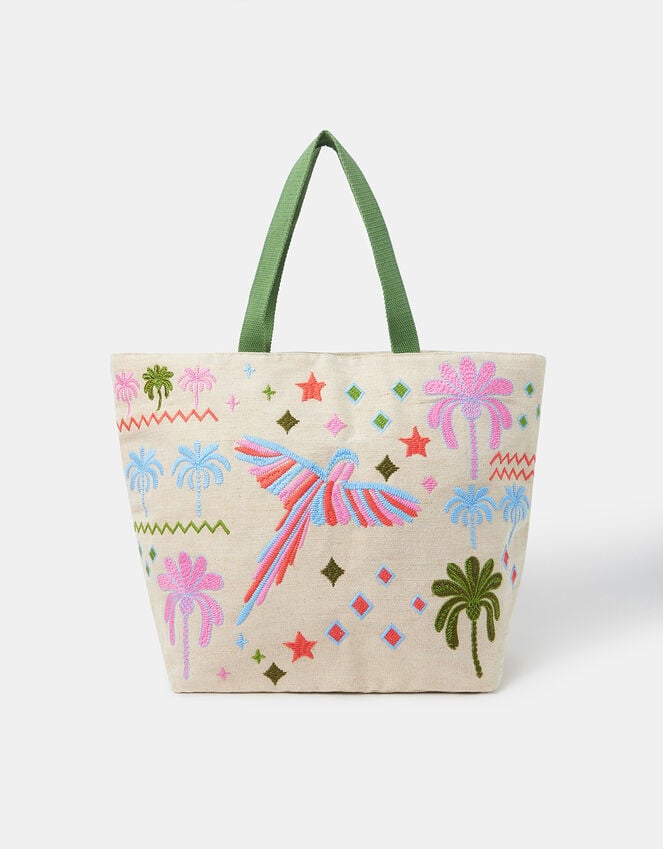 accessorize Tropical Embroidered Tote Beach Bag