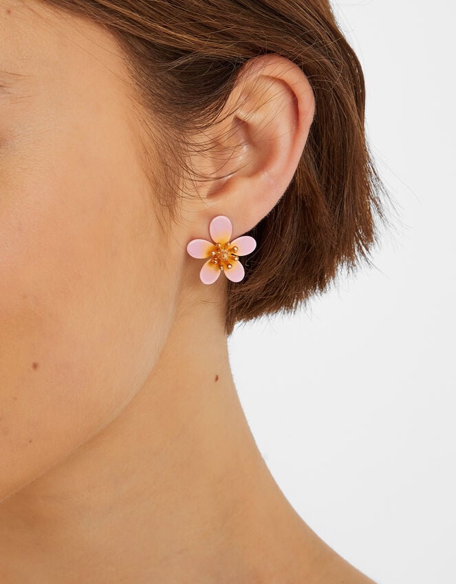 Accessorize Tropical Flower Enamel Stud Earrings
