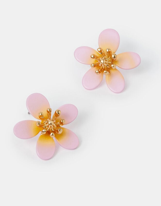accessorize Tropical Flower Enamel Stud Earrings