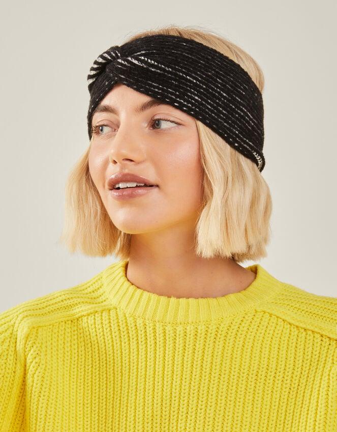 Accessorize Twist Knit Bando Headband Black