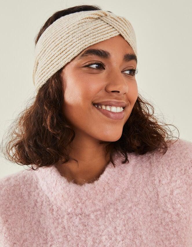 Accessorize Twist Knit Bando Headband Natural