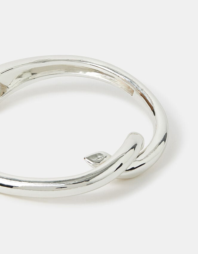 accessorize Twist Knot Hinge Bangle Silver