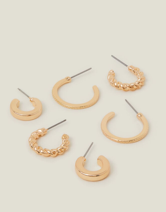 accessorize Twisted Chunky Hoops Set of Three