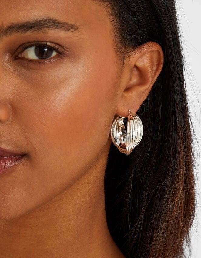 Accessorize Twisted Ridge Hoop Earrings