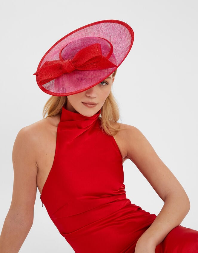 accessorize Two Tone Bow Disc Fascinator Pink