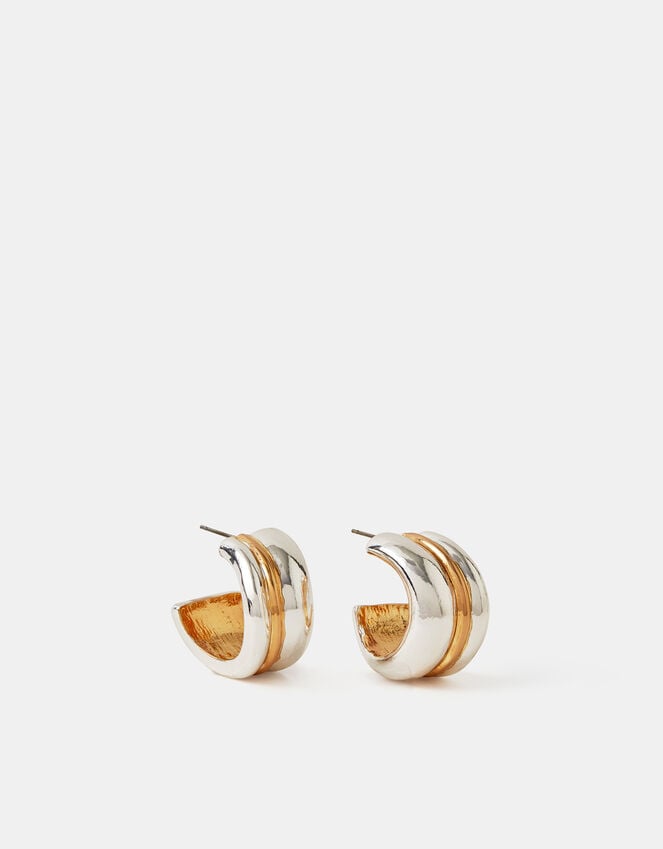 Accessorize Two Tone Chunky Hoop Earrings