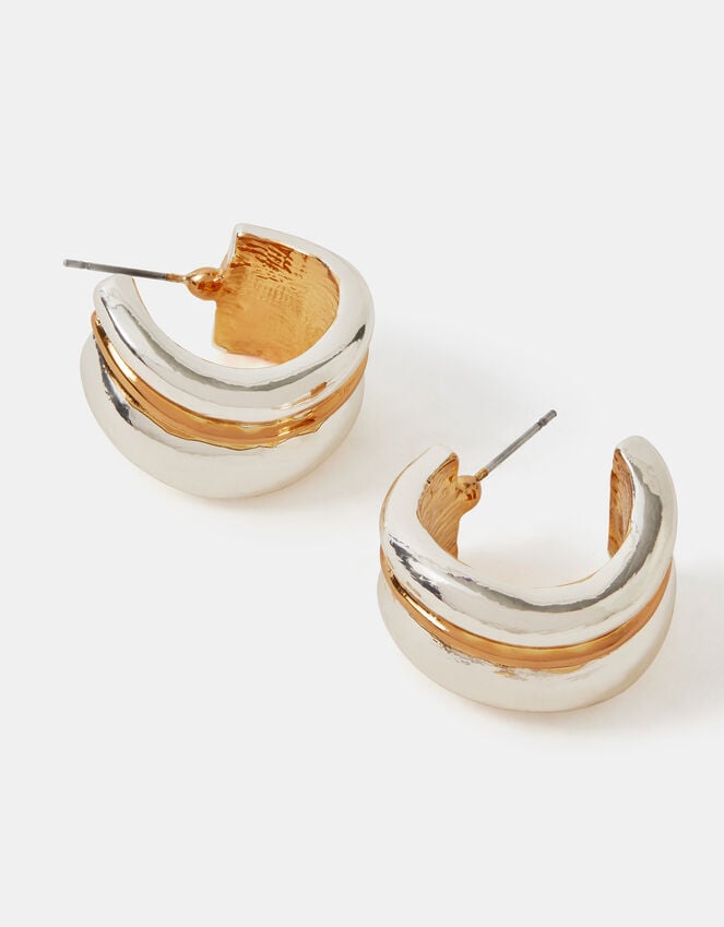 accessorize Two Tone Chunky Hoop Earrings