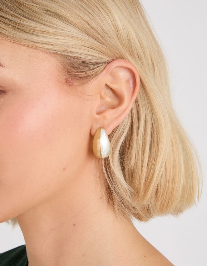 Accessorize Two-Tone Curve Drop Earrings