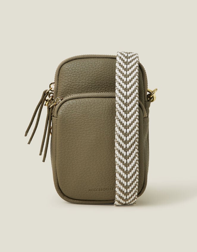 accessorize Webbing Strap Phone Bag Green