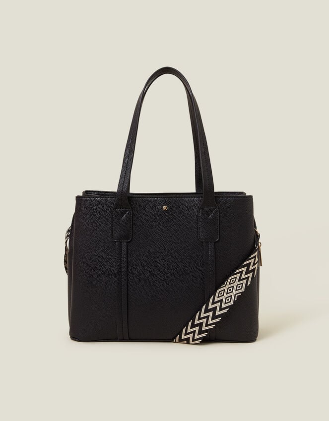 Accessorize Webbing Strap Tote Bag Black