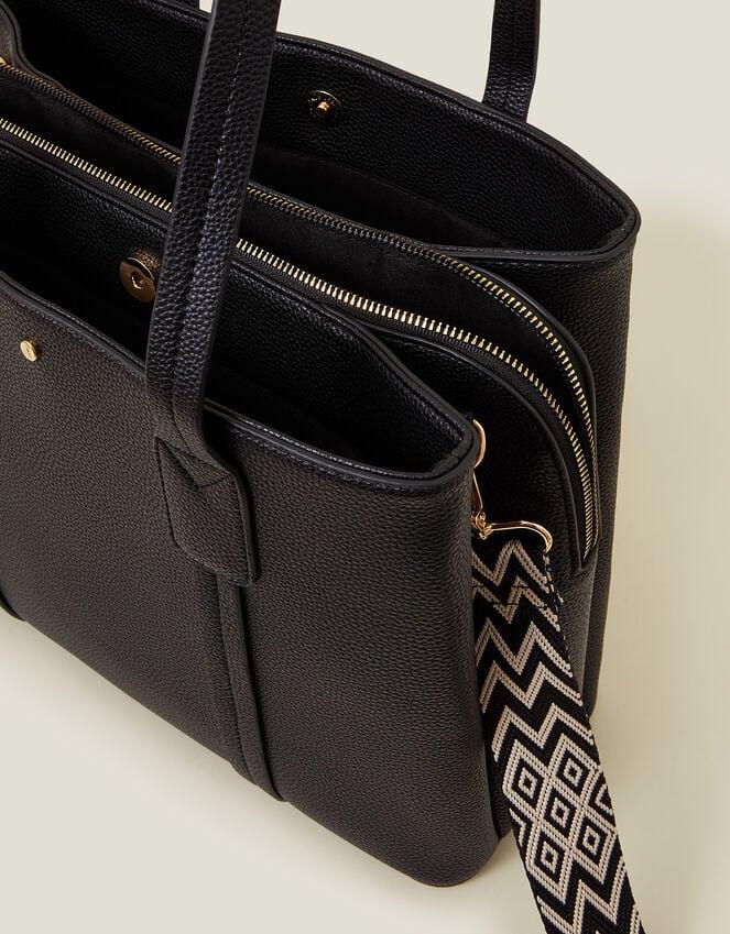 Accessorize Webbing Strap Tote Bag Black