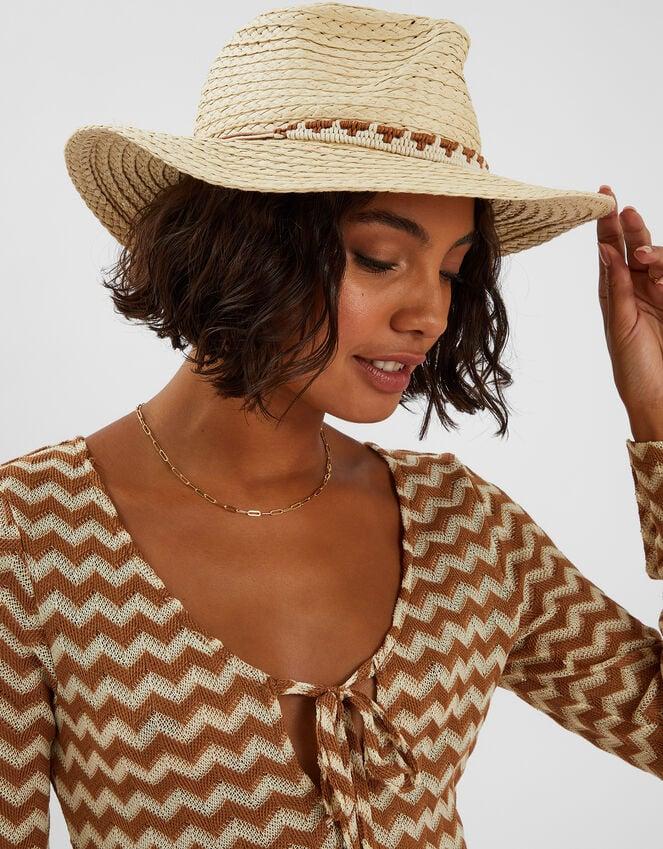 Accessorize Western Straw Fedora Hat