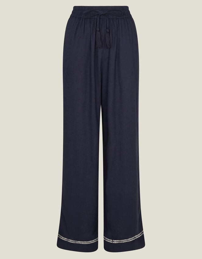 Accessorize Wide Leg Beach Trousers Blue