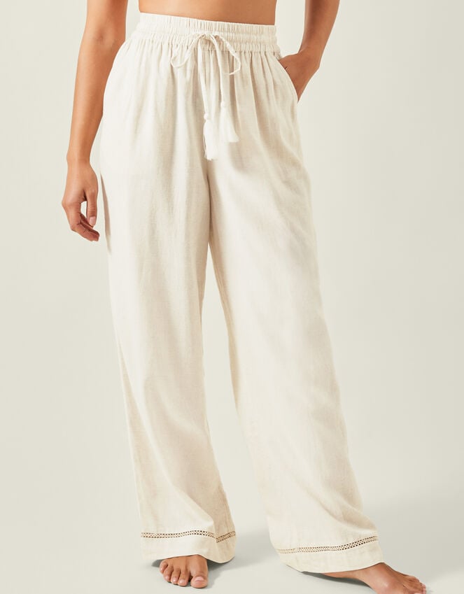 Accessorize Wide Leg Beach Trousers Camel