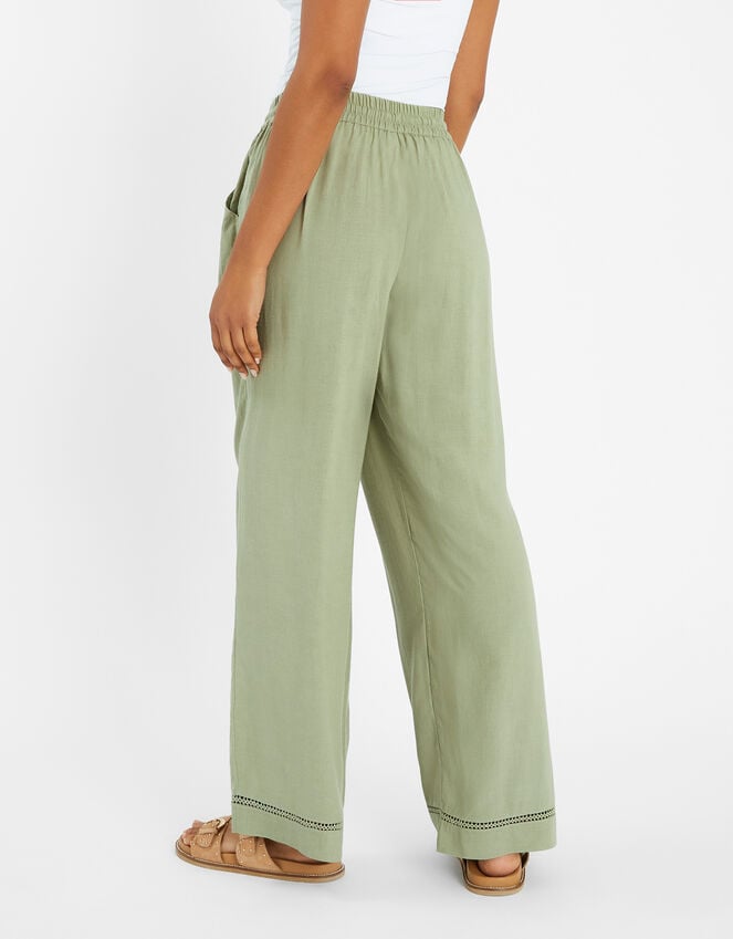 Accessorize Wide Leg Beach Trousers Green
