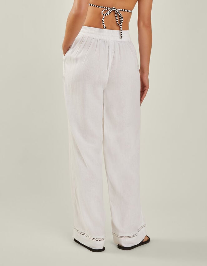 Accessorize Wide Leg Beach Trousers White