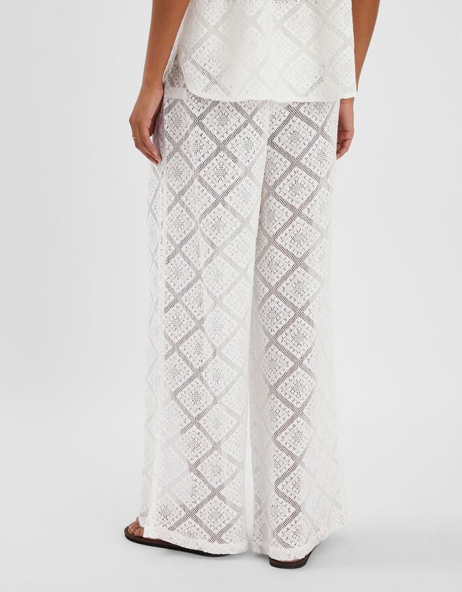Accessorize Wide Leg Lace Trousers Ivory
